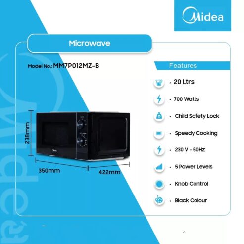 Midea 20ltr Microwave Solo Mm7p012mz B