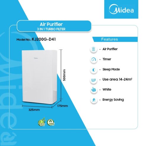 Midea 3 In 1 Turbo Filter Air Purifier Kj200g D41