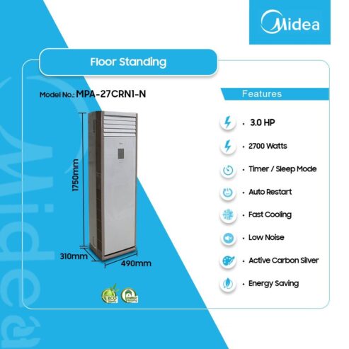 Midea 3.0hp Floor Standing Air Conditioner Mpa 27crn1 N