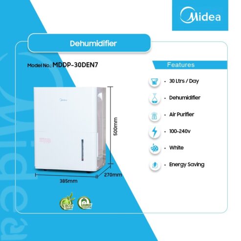 Midea 30ltr Dehumidifier Mddp 30den7