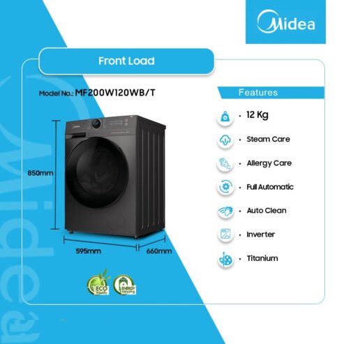 Midea Front Load 12kg Washing Machine Mf200w120wb/T