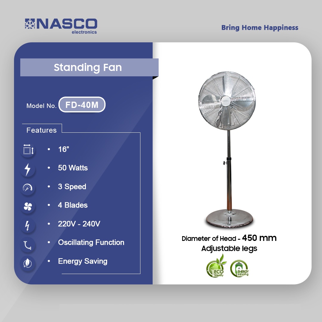 Nasco 16″ Standing Fan Fd40m