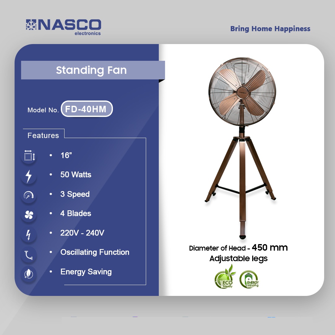 Nasco 16″ Trypod Fan Fd 40mh