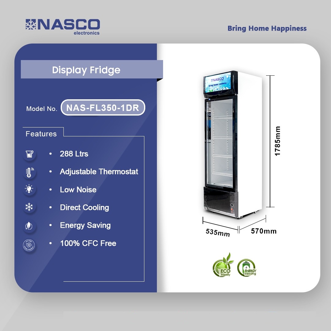 Nasco 288 Ltrs Display Fridge Nas Fl350 1dr