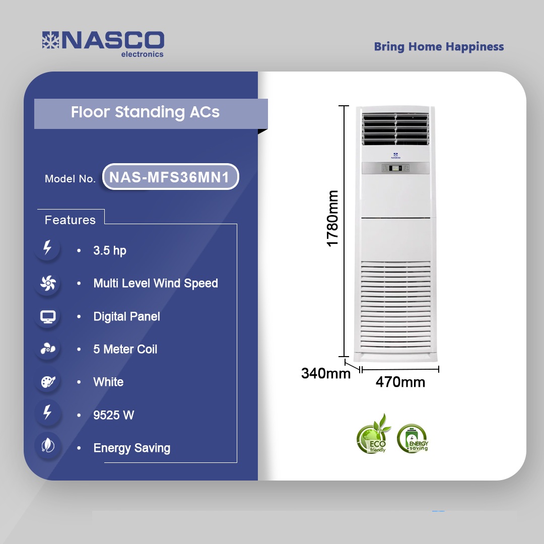 Nasco 3.5hp Floor Standing Acs R410 36000 Btu Nas Mfs36mn1