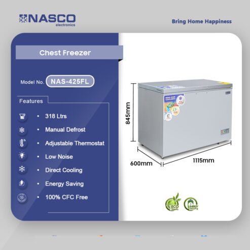 Nasco 318 Ltrs Chest Freezer Nas 425fl