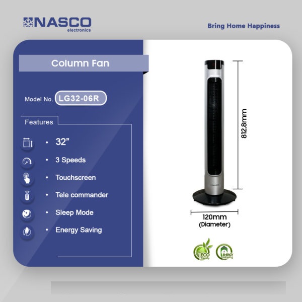 Nasco 32″ Colonne Fan Lg32 06r
