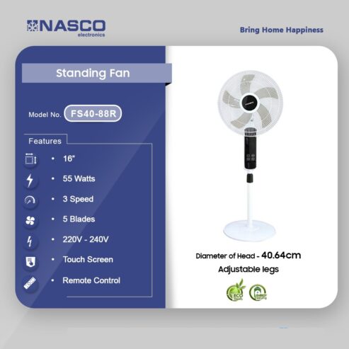 Nasco 55watts Standing Fan 16 Inches Fs40 88r