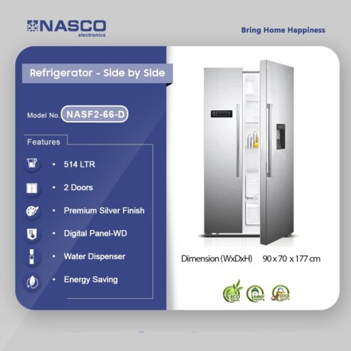 Nasco 601 Ltr Side By Side Refrigerator Nasf2 66dd