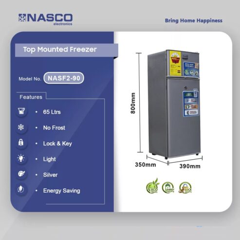 Nasco 65ltr Top Freezer Refrigerator Nasf2 90