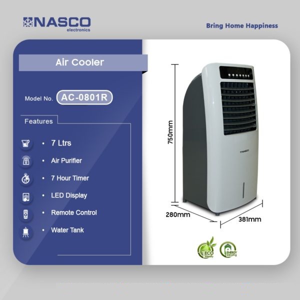 Nasco 7ltr Air Cooler Ac 0801r