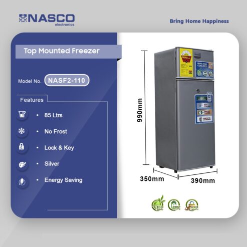 Nasco 85ltr Top Freezer Refrigerator Nasf2 110
