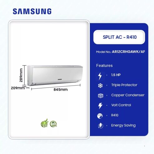 Samsung 1.5hp R410 Split Ac Ar12crhgawk/Af
