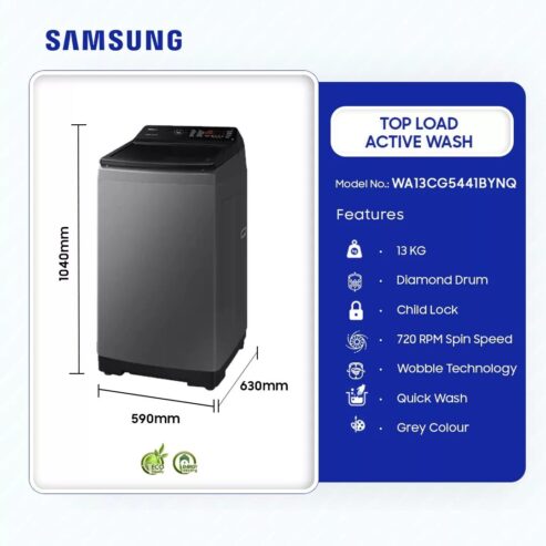 Samsung 13kg Top Load Active Washing Machine Wa13cg5441bynq