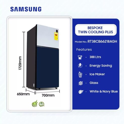 Samsung 388l Bespoke Twin Cooling Plus Refrigerator Rt38cb66218agh