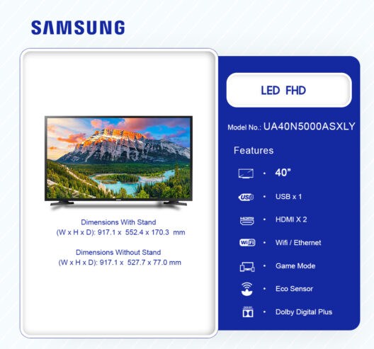 Samsung 40 Inch Led Fhd Television Ua40n5000asxly