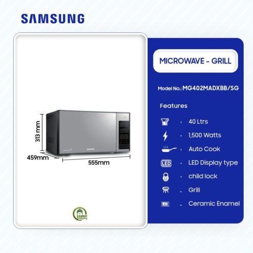 Samsung 40 Ltr Grill Microwave Mg402madxbb Sg