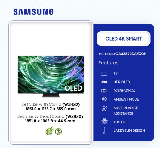 Samsung 83″Oled 4k Smart Tv Qa83s90daexgh