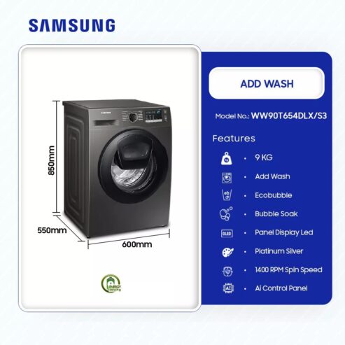 Samsung 9kg Add Wash Washing Machine Ww90t4540ax/Eu