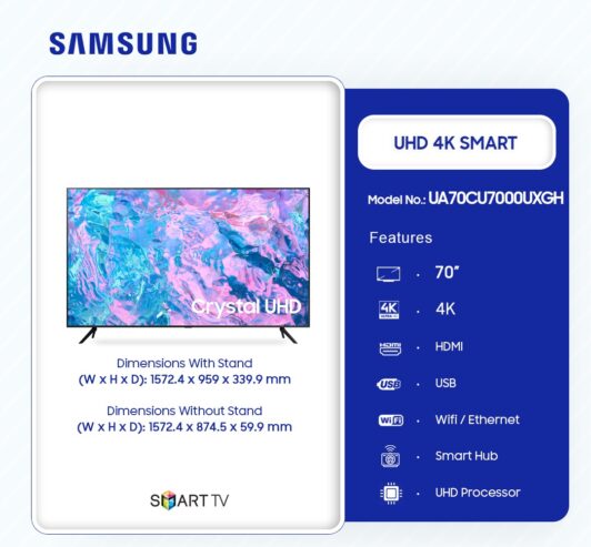 Samsung Uhd Smart 4k 70 Inch Television Ua70cu7000uxgh