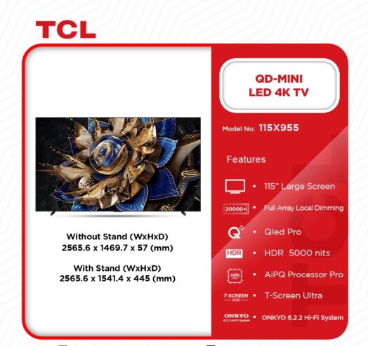 Tcl Qd Mini Led 4k Tv 115 Inches 115×955