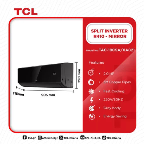 Tcl Split Inverter R410 2.0hp Tac 18csa/Xa82i