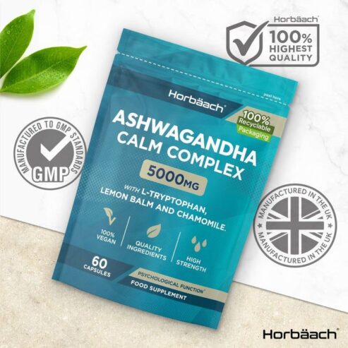Ashwagandha Calm Complex 5000mg 60 Capsules Supplement