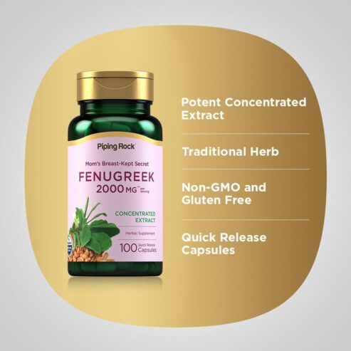 Fenugreek 2000 mg per serving 100 Quick Release Capsules