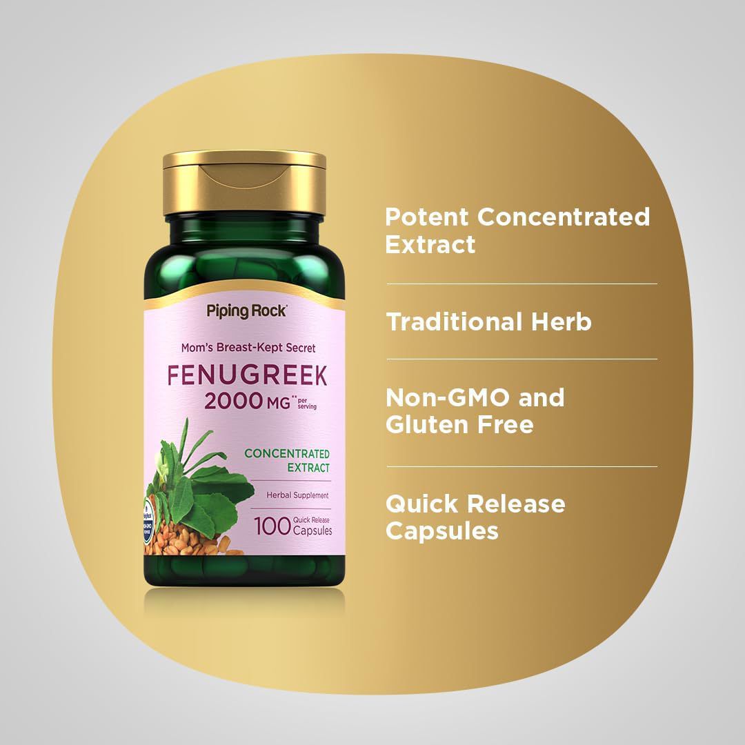 Fenugreek 2000 mg per serving 100 Quick Release Capsules