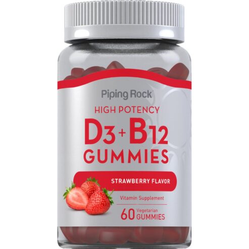 Vitamin D3 + B12 Strawberry 60 Vegetarian Gummies