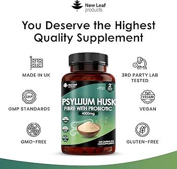 Fibre Supplement 4000mg Psyllium Husk with Probiotic High Strength