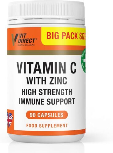 Vitamin C with Zinc High Strength 90 Vegan Capsules Supplement