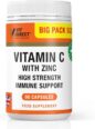 Vitamin C with Zinc High Strength 90 Vegan Capsules Supplement