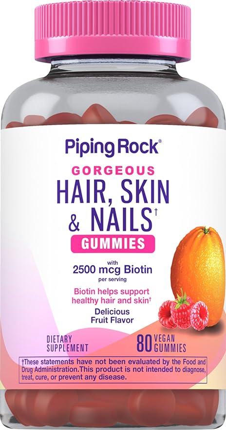 Piping Rock Hair Skin and Nails Vitamins | 80 Gummies
