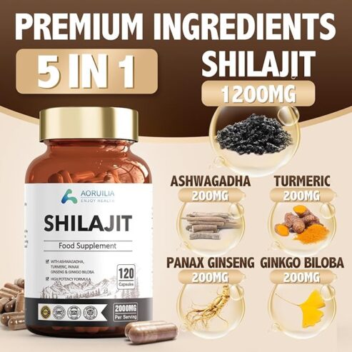 Shilajit Capsules with Ashwagandha High Strength supplement