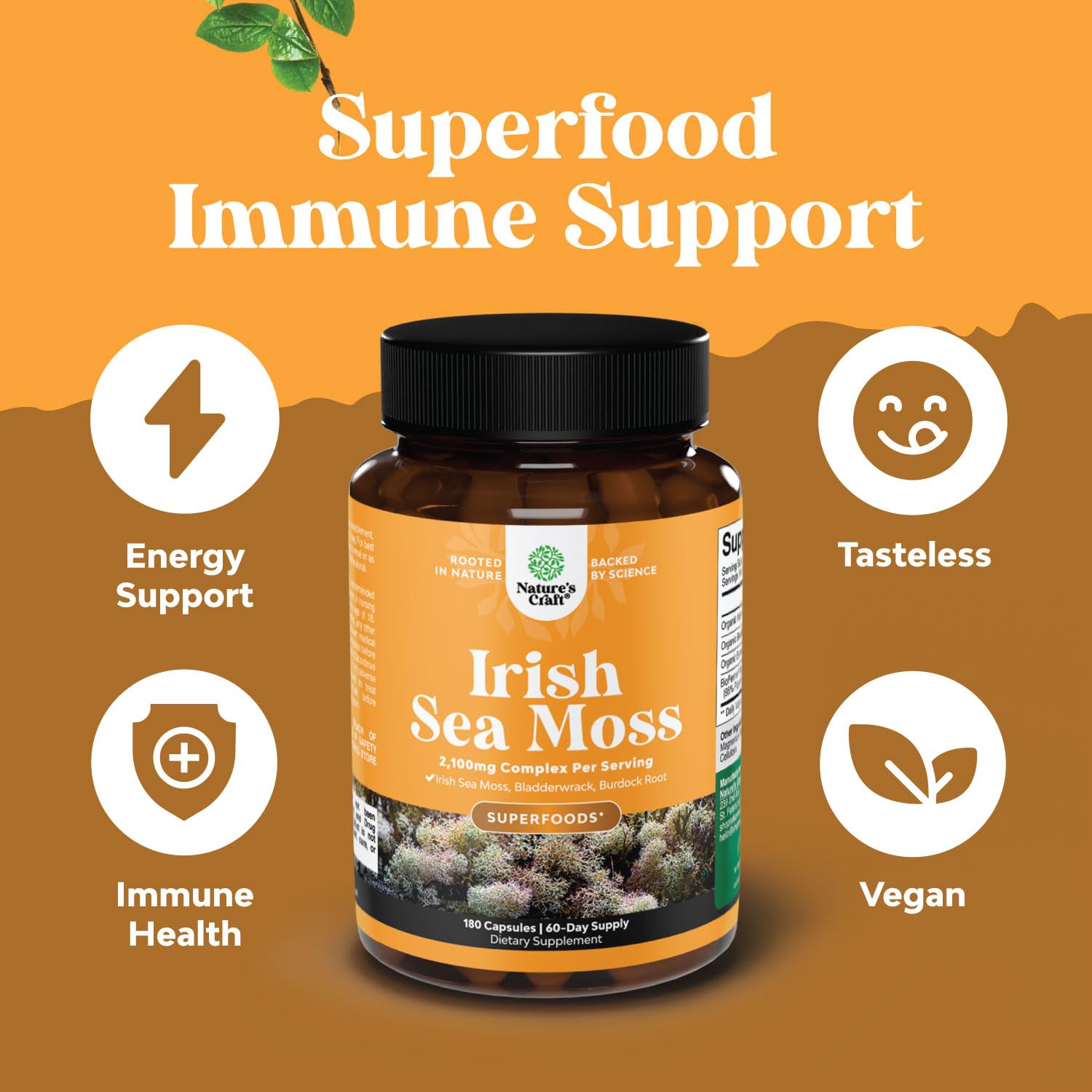 Organic Irish Sea Moss Capsules Supplement
