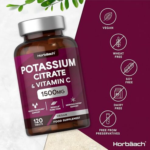 Potassium Supplement 1500mg with Vitamin C