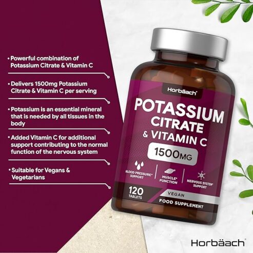 Potassium Supplement 1500mg with Vitamin C