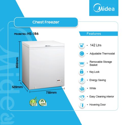 Midea 142ltr Chest Freezer Hs 186