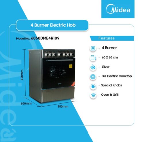Midea 4 Hobs Electric Cooker With Oven 6060dme4r109