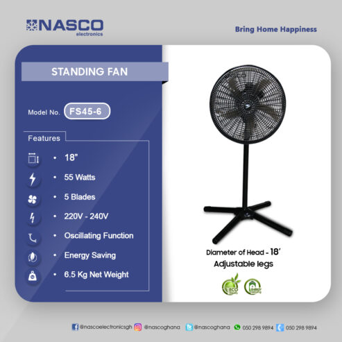 Nasco 18″ Industrial Standing Fan Fs45 5