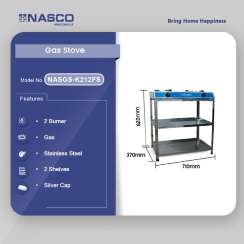 Nasco 2 Burner Gas Stove Silver Nasgs K212fs