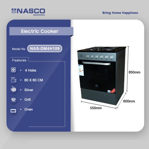 Nasco 4 Burner Electric Hob With Oven Nas Dm4h109