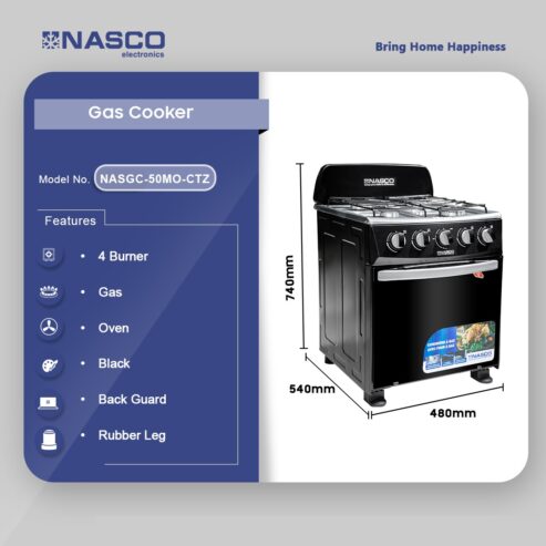 Nasco 4 Burner Gas Cooker Oven Nasgc 50mo Ctz