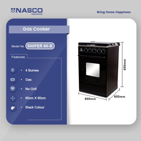 Nasco 4 Burner Gas Cooker Sniper B Black Nasgc Sniper60b