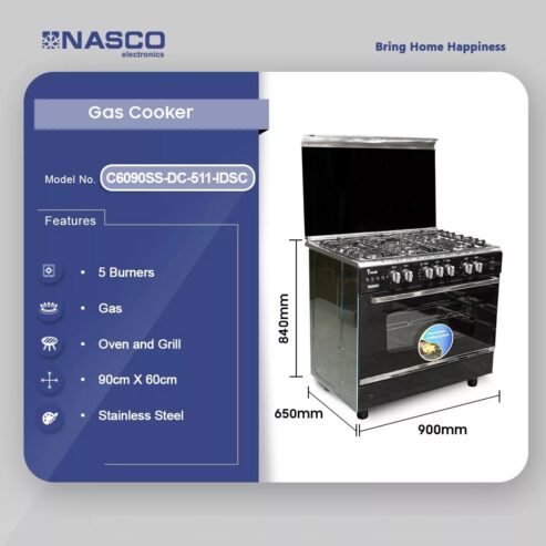 Nasco 5 Burner Gas Cooker Stainless Steel C6090ss Dc 511 Idsc