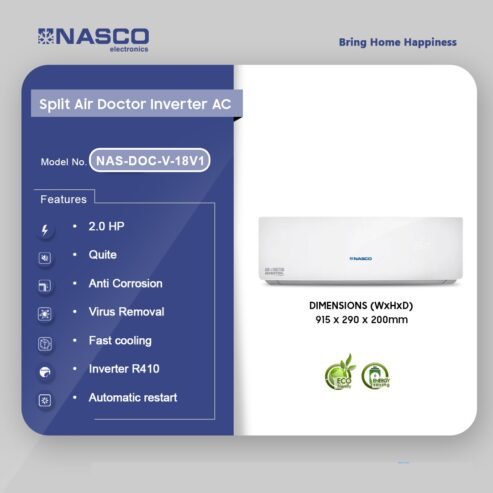 Nasco Split Air Doctor Inverter R410 2.0hp Ac Nas Doc V 18v1