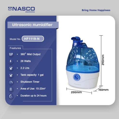 Nasco Ultrasonic Humidifier Hf1119 N