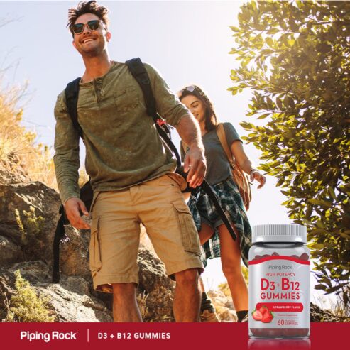 Vitamin D3 + B12 Strawberry 60 Vegetarian Gummies