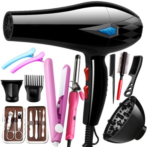 Black 11pcs Professional Hair Dryer set